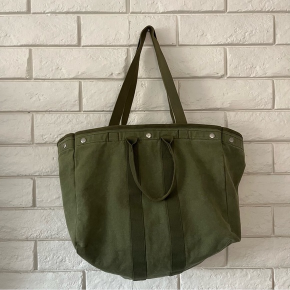 Alex Mill The Perfect Weekday Tote Military Olive - Picture 7 of 11